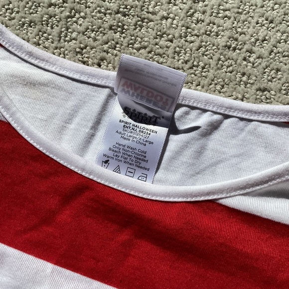 Where's Waldo Costume Adult Spirit Halloween Shirt Hat Glasses Suspenders L/XL - Picture 4 of 4